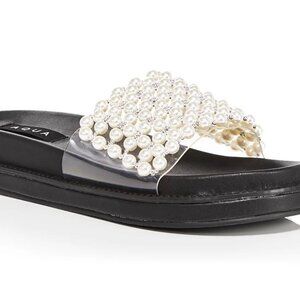 AQUA Imitation Pearl Slide Sandals - 100% Exclusive - SIZE 7